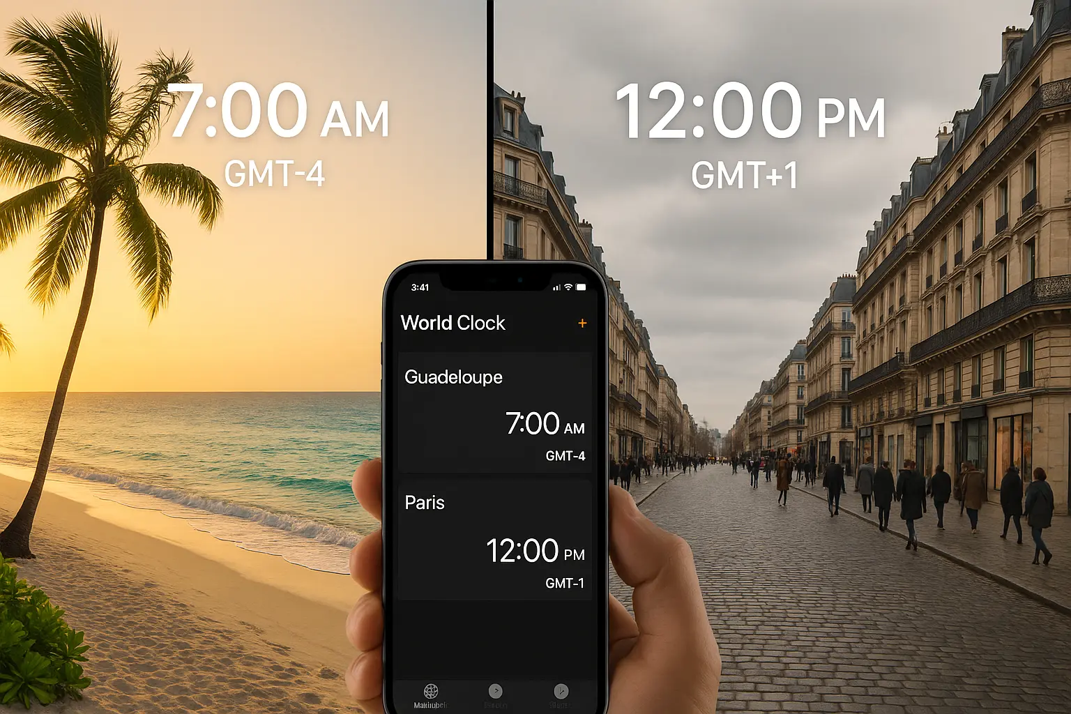 decalage horaire guadeloupe france