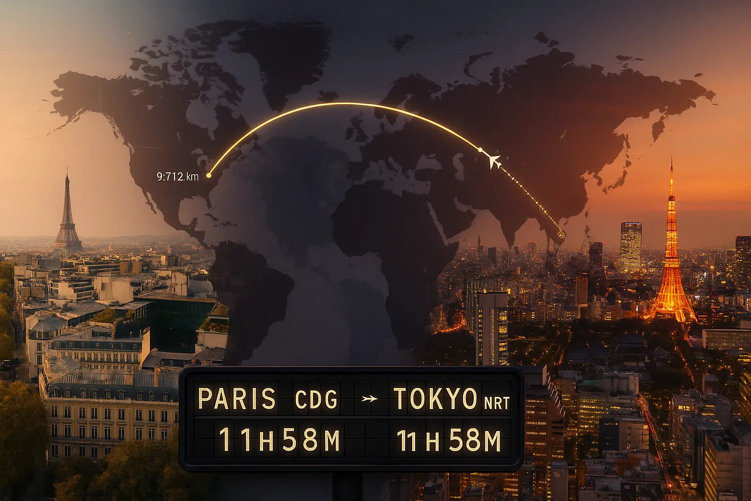 distance paris tokyo